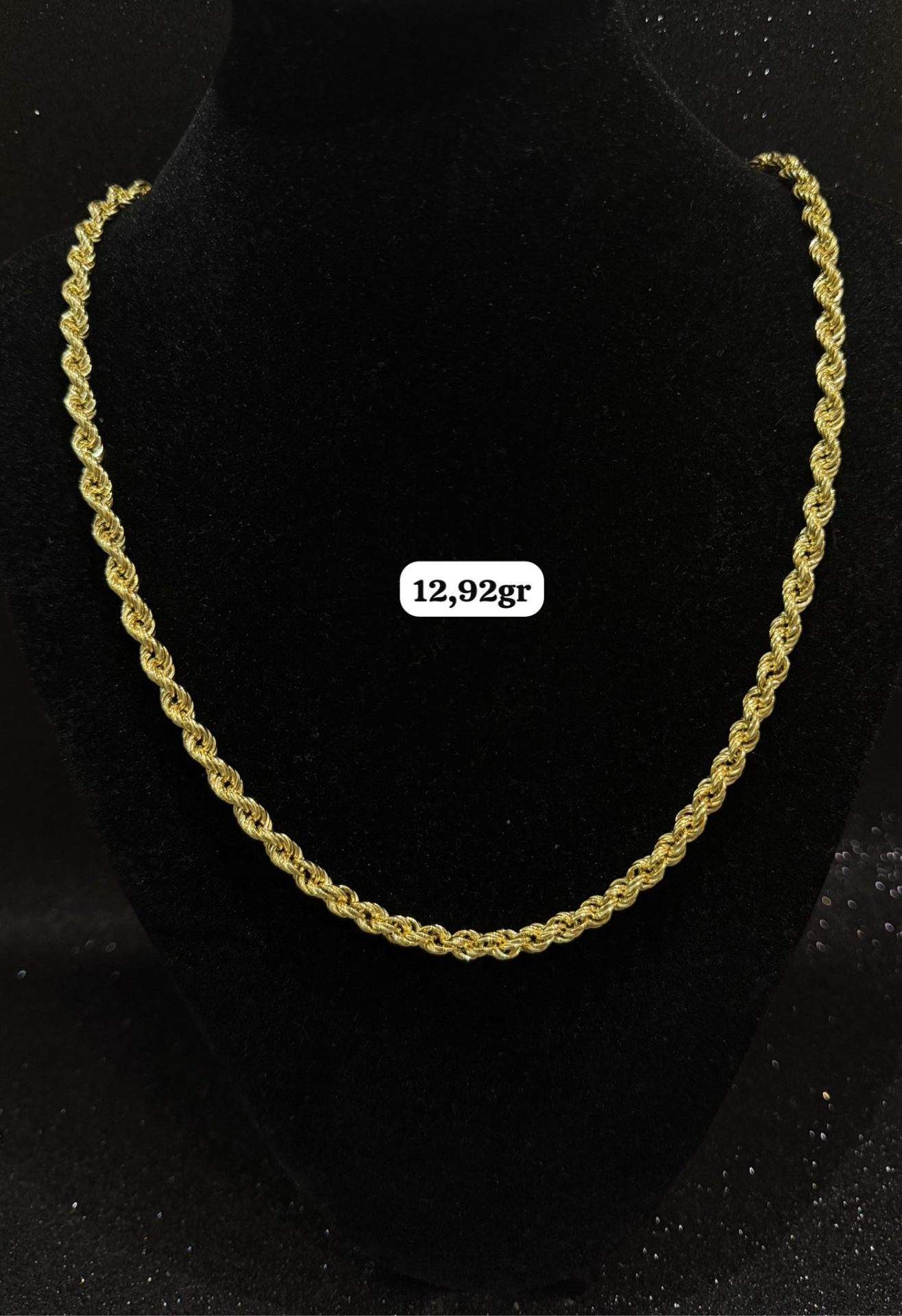 Cadena salomónica de oro 12,92gr — joyería en Madrid