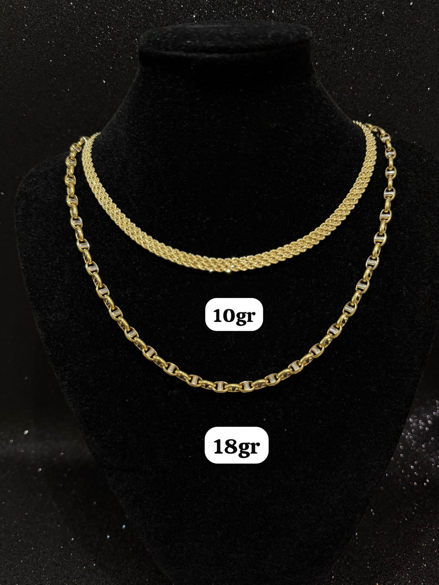 Cadenas de oro mallorquina y calabrote bicolor — joyería Carabanchel